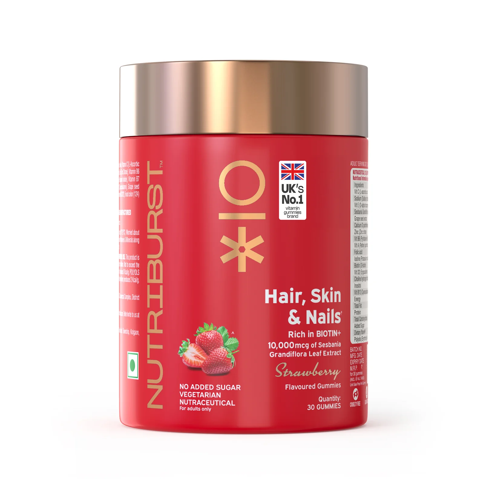 Nutriburst Hair, Skin & Nails Growth Gummies with Biotin: 18% OFF